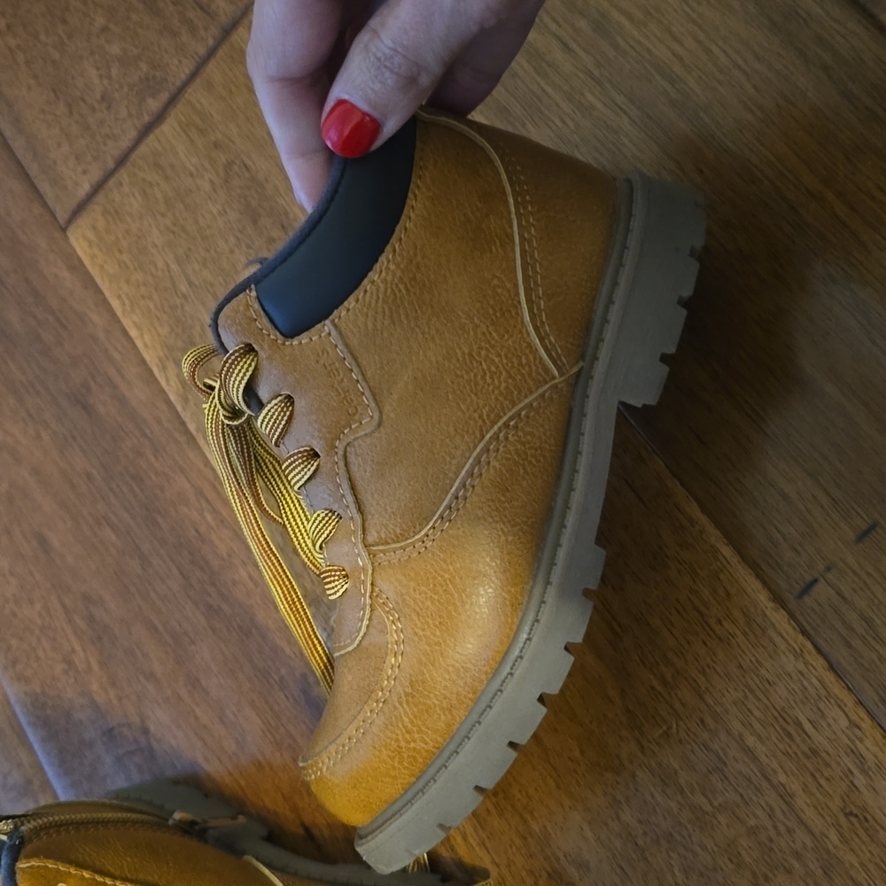 Carter's Brown Boots with Yellow Laces - Picture 2 of 3